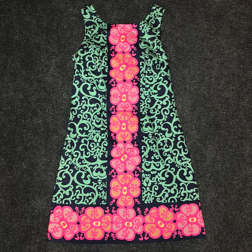 Lilly Pulitzer Delia Women's Fountain Hopping Mini Shift Dress Size 2